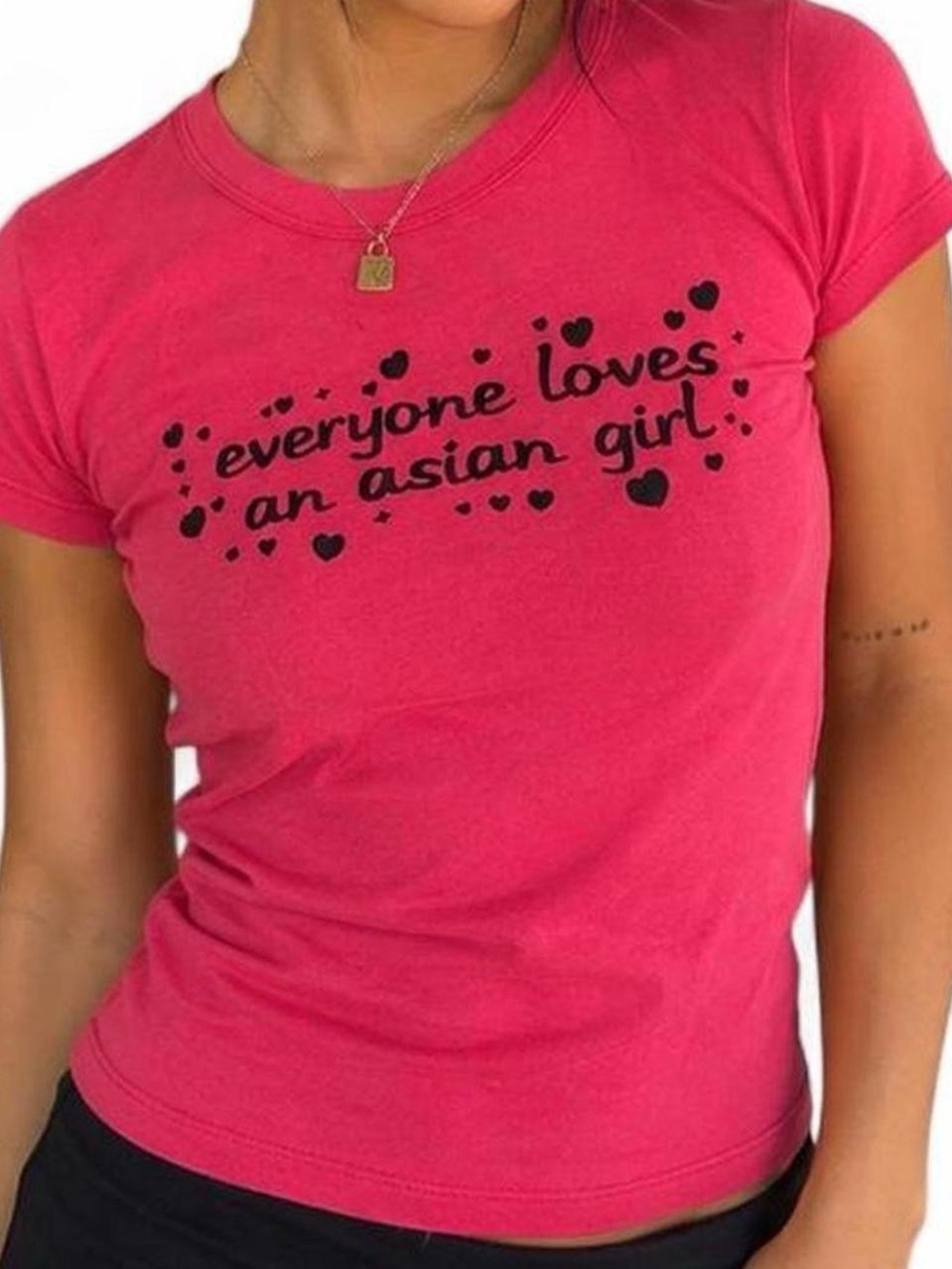 Y2K Urban Renewal Urban Outfitters everyone love an Asian girl baby tee shirt